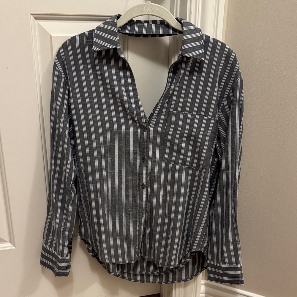 Striped Black and White Men's Shirt